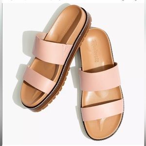 NWOB Madewell charley double strap slide sandals dusty blush pink
